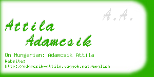 attila adamcsik business card